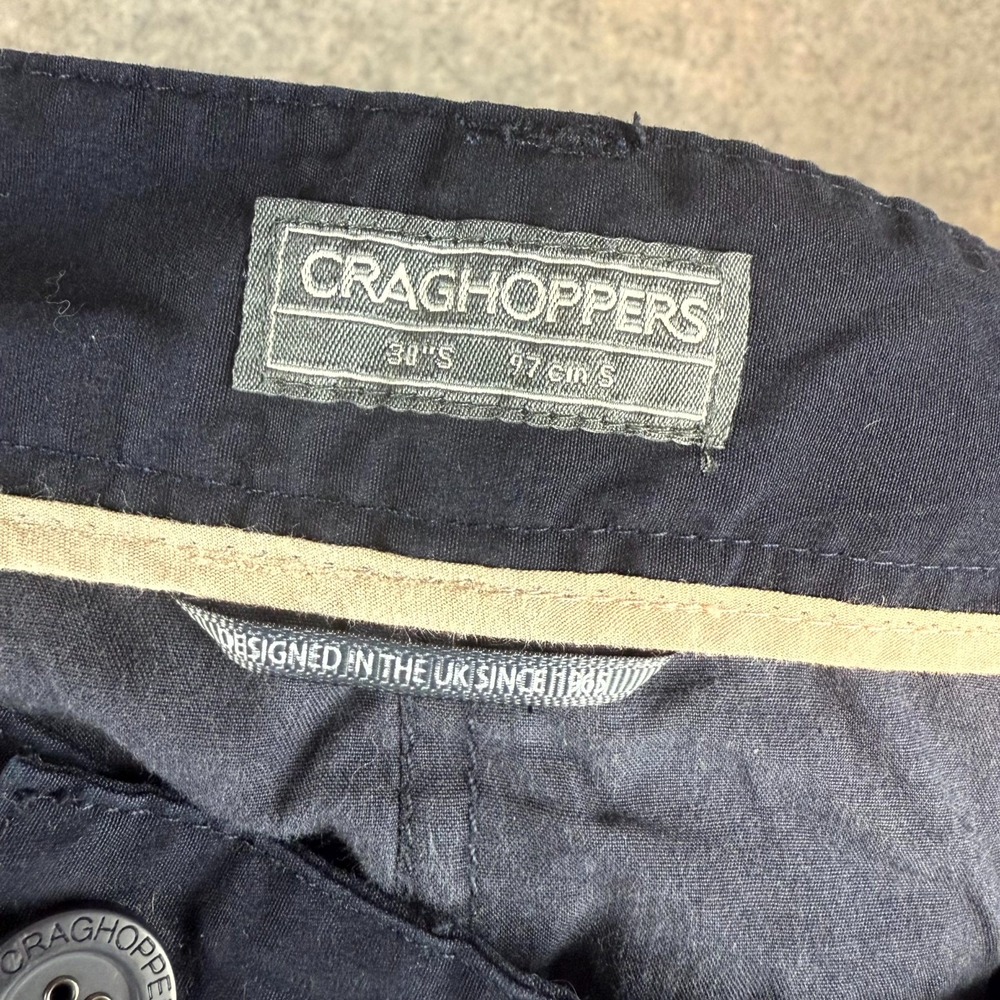 Craghoppers Kiwi Classic Pants Men 38S Black Cotton Cargo Pockets Hiking Outdoor - Picture 8 of 12